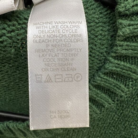 Vintage Liz Claiborne Reindeer Christmas Sweater Women’s S Green Knit Holiday - Picture 6 of 6